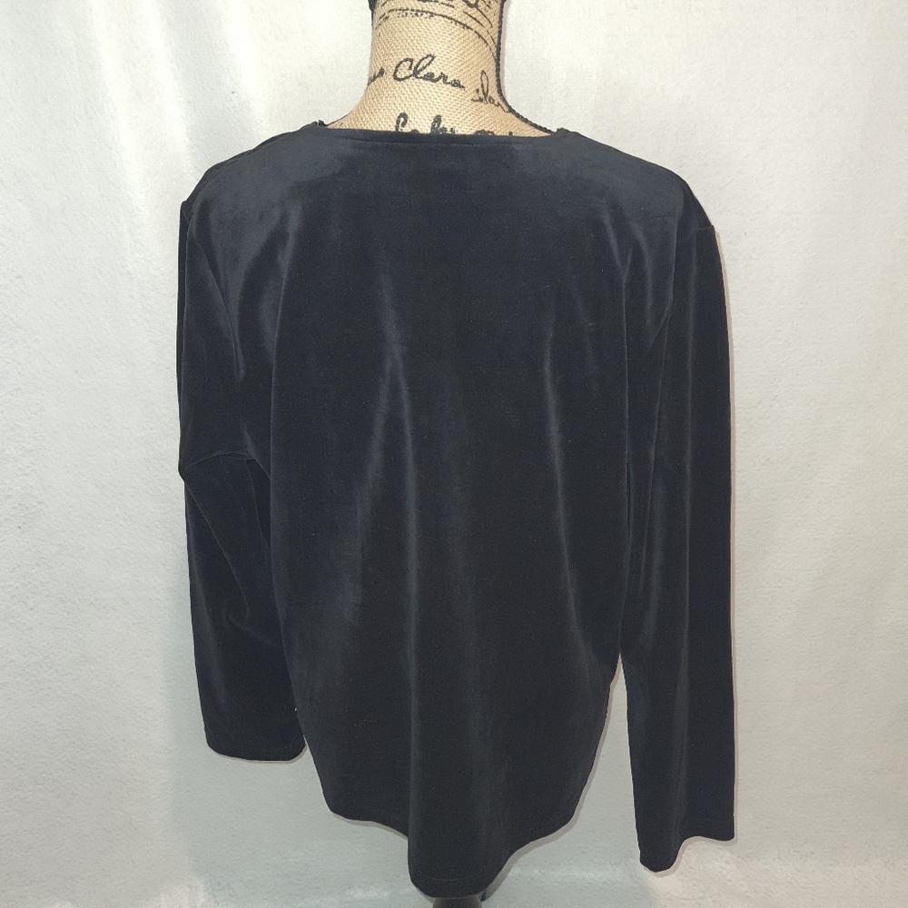 Women's Hot Cotton Marc Ware Velvet Sweater XL Black - Picture 3 of 5